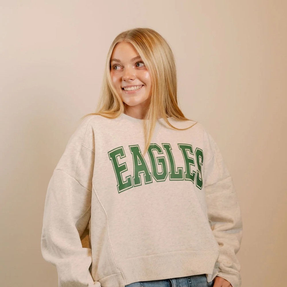 Eagles Boxy Cropped Crewneck Sweatshirt - Picture 5 of 14